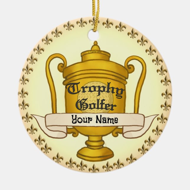 Trophy Golfer Golf Keramik Ornament (Vorne)