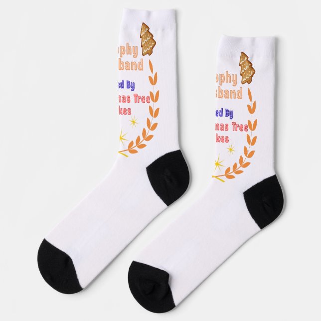 Trophy Husband Fueled by Christmas Tree Cakes Socken (Linkes Detail)