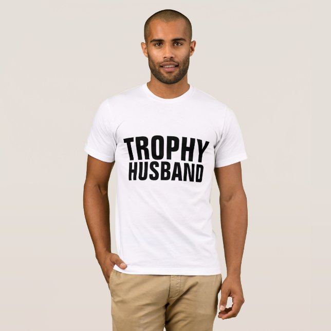 TROPHY HUSBAND WEDING GROOM T - SHIRT (Vorne ganz)