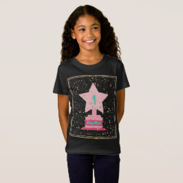 Trophy & Name Black Pink Star Girly Modern T-Shirt