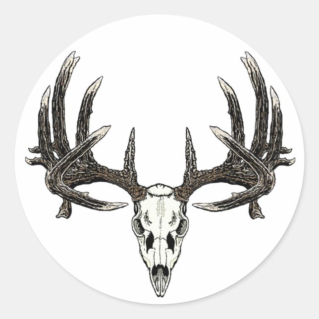 Trophy Whitetail buck Runder Aufkleber (Vorderseite)