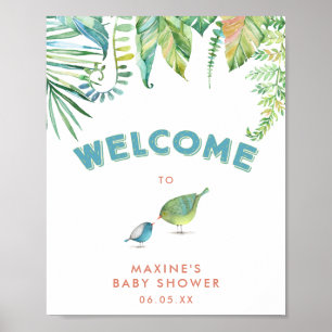 Tropic Birds Baby Dusche Willkommen Poster