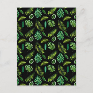 Tropic Blätter Muster handgefertigte Floral Tiki Postkarte