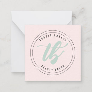 Tropic Breeze Aquamarin Minze & Pink Company Logo Mitteilungskarte
