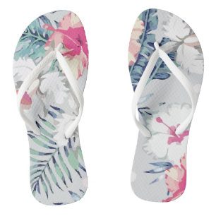 Tropic Exotic Hibiskus Blume Orchid Flip Flops
