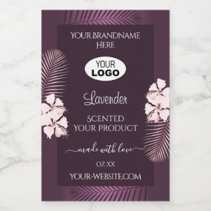 Tropic Purple Produktetiketten Hawaii Blumen Logo Lebensmitteletikett