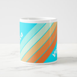 Tropic Splash Striped with Name Jumbo-Tasse