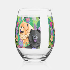 TROPIC TANGO Rote schwarze Choke Weinglas Ohne Stiel