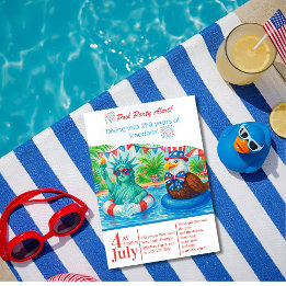 Tropical 250 Jahre des Freedom Pool Party Einladung