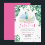 Tropical 50 und fabelhaft 50. Geburtstag Einladung<br><div class="desc">Erleben Sie die 50 köstlichen 50. Geburtstagspartys mit ihren gürtelchischen Einladungen in Rosa, Türkisblau und üppiger Vegetation. Dieses tropische Design zeigt meine originalen Aquarellcocktail- und Monstera-Palmen-Blätter. Personalisieren Sie Ihre Vorlage mit Party-Details. Passen Sie mit Ihrem Veranstaltungstyp und Ihren Details auf, um diese Einladung zu Ihrem eigenen zu machen! Weitere Einladungen...</div>