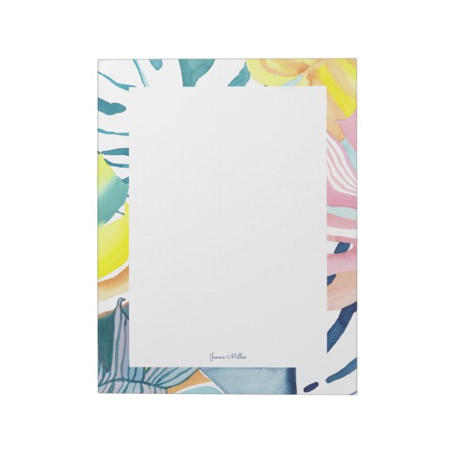 Tropical Abstract Art Personalized Stationery Notizblock (Rotiert)