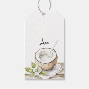 Tropical Aloha Beach Coconut Floral Wedding Geschenkanhänger