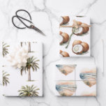 Tropical Aloha Beach Coconuts Palm Tree Wedding Geschenkpapier Set<br><div class="desc">Tropical Aloha Beach Coconuts Palm Tree Hochzeitsfest Brautparty</div>