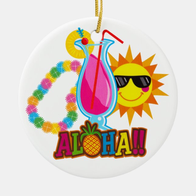 Tropical ALOHA Cocktail - SRF Keramikornament (Vorne)