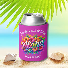 Tropical Aloha Hawaiian Birthday Luau Lila Dosenkühler