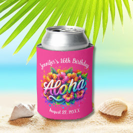 Tropical Aloha Hawaiian Birthday Luau Pink Dosenkühler