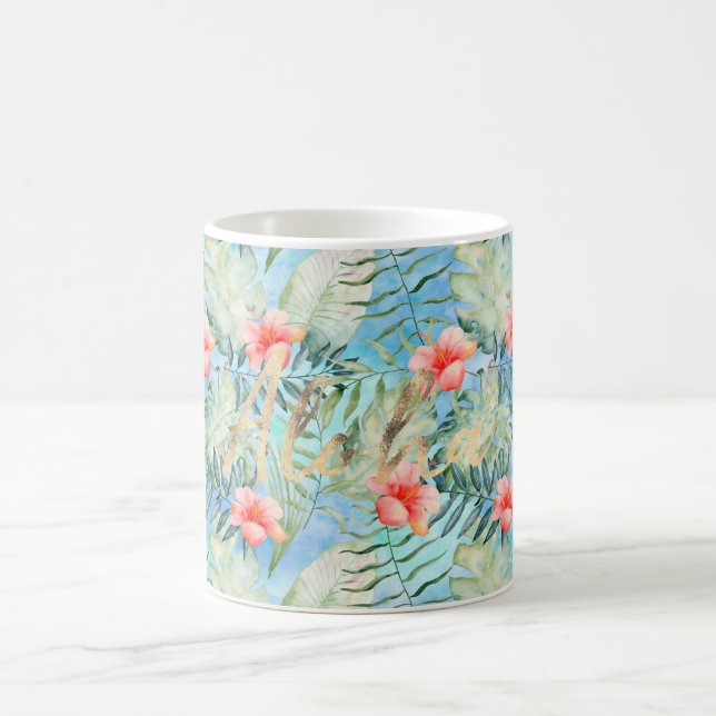 Tropical Aloha Hibiskus Floral Kaffeetasse (Mittel)