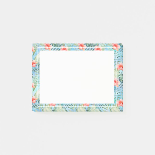 Tropical Aloha Hibiskus Floral Post-it Klebezettel (Vorderseite)