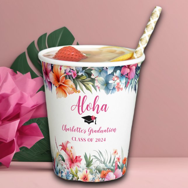 Tropical Aloha Luau Abschluss 2024 Pappbecher (Von Creator hochgeladen)