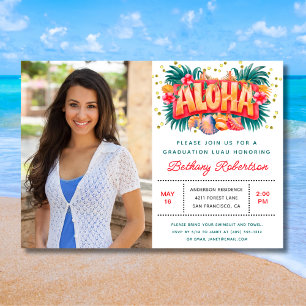 Tropical Aloha Luau Graduation Party Foto Einladung