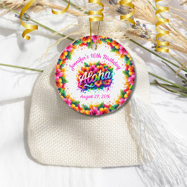 Tropical Alpha Hawaiian Birthday Luau Geschenkanhänger