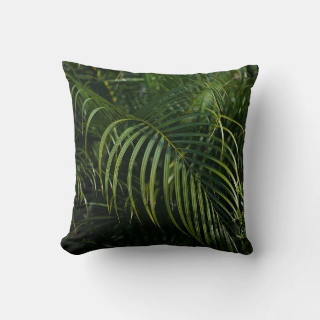 Tropical and botanical Dark Green Leaf  Kissen (Vorderseite)