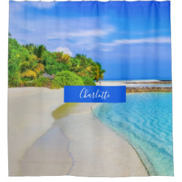 Tropical and Ocean Beach Family Duschvorhang