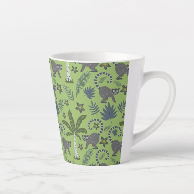 Tropical animals seamless pattern green and grey milchtasse (Rechts)