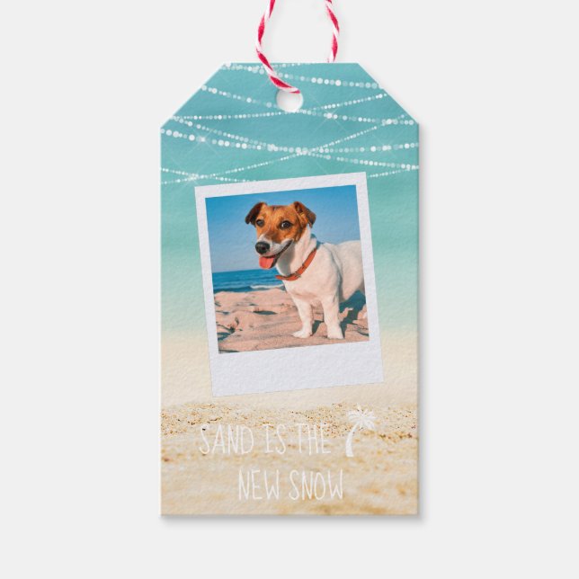 Tropical Aqua Beach Warm wünscht zweiseitiges Foto Geschenkanhänger (Vorderseite)