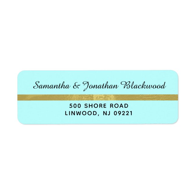 Tropical Aqua Writed Script Return Address Label (Vorne)