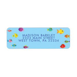 Tropical Aquarium Fish Kid's Return-Address-Label