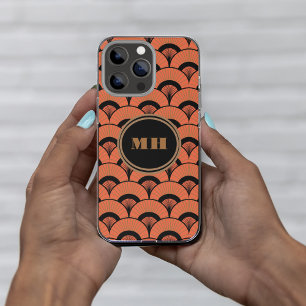 Tropical Art Deco Scalloped Muster Monogram Case-Mate iPhone Hülle