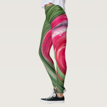 Tropical australische Protea Green Red White Swirl