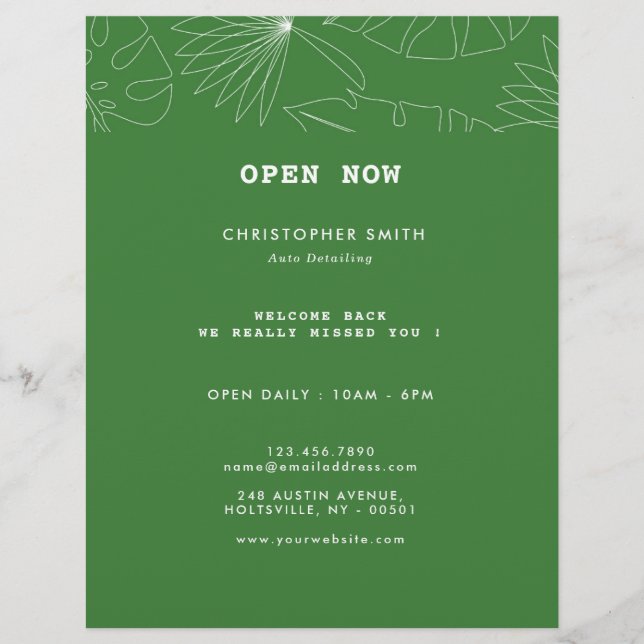 Tropical Auto Detection Service Flyer (Vorne)