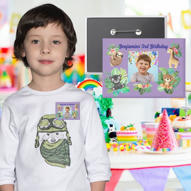 Tropical Baby Animals Button Kindergeburtstag Gefa (Von Creator hochgeladen)