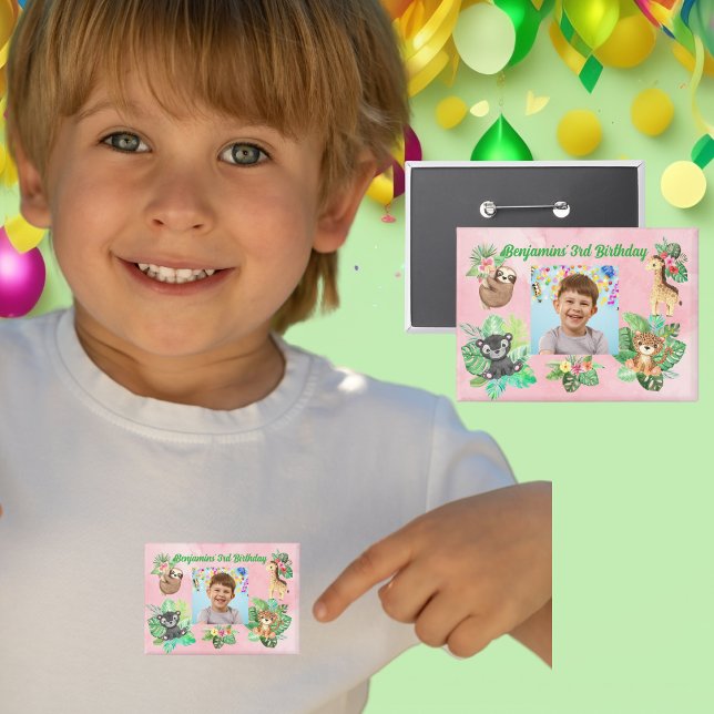Tropical Baby Animals Button Kindergeburtstag Gefa (Von Creator hochgeladen)