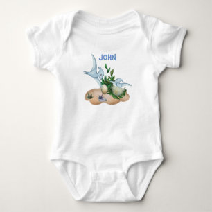 Tropical Baby Dinosaurier Individuelle Name Baby B Baby Strampler