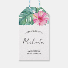 Tropical Baby Dusche Pink Hibiskus Blume Geschenkanhänger