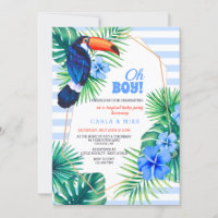 Tropical Baby Shower Blue Einladung