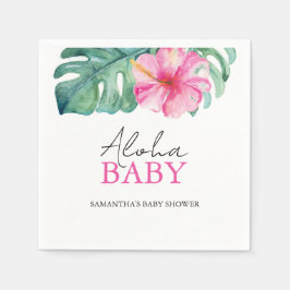 Tropical Baby Shower Hibiscus Flower Serviette