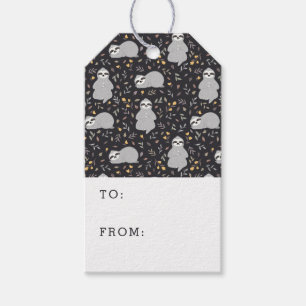 Tropical Baby Sloth Pattern Geschenkanhänger