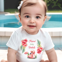 Tropical Baby Summer Pink Flamingo Girl Name