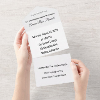 Tropical Bachelorette All In One Invitation
