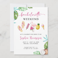 Tropical Bachelorette Palm Beach Einladung