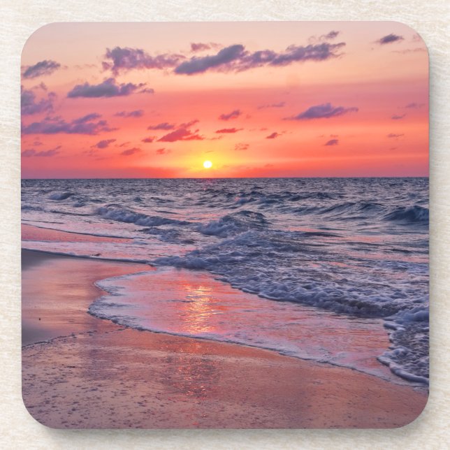 Tropical Bahamas Sunset Paradise Beach Getränkeuntersetzer (Vorderseite)