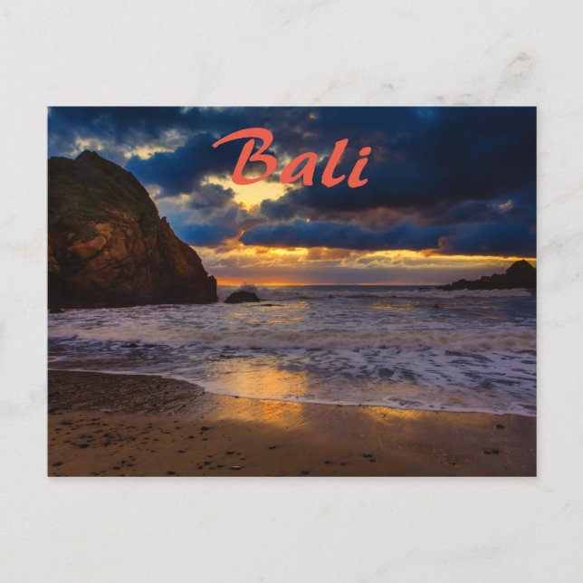 Tropical Bali Golden Sunset Sea Escape Postkarte (Vorderseite)