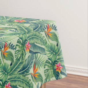 Tropical Banana Monstera Palm Blätter & Blume Tischdecke