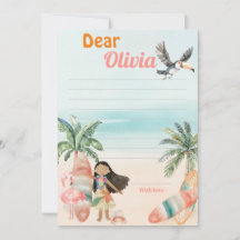 Tropical Beach 1st Birthday Time Kapsel Note Card