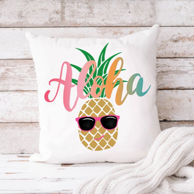 Tropical Beach Aloha Ananas Sonnenbrille Kissen (Von Creator hochgeladen)