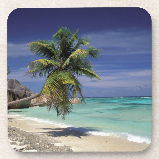 Tropical Beach, Anse Sourcing D'Argent, La Digue Untersetzer (Vorderseite)